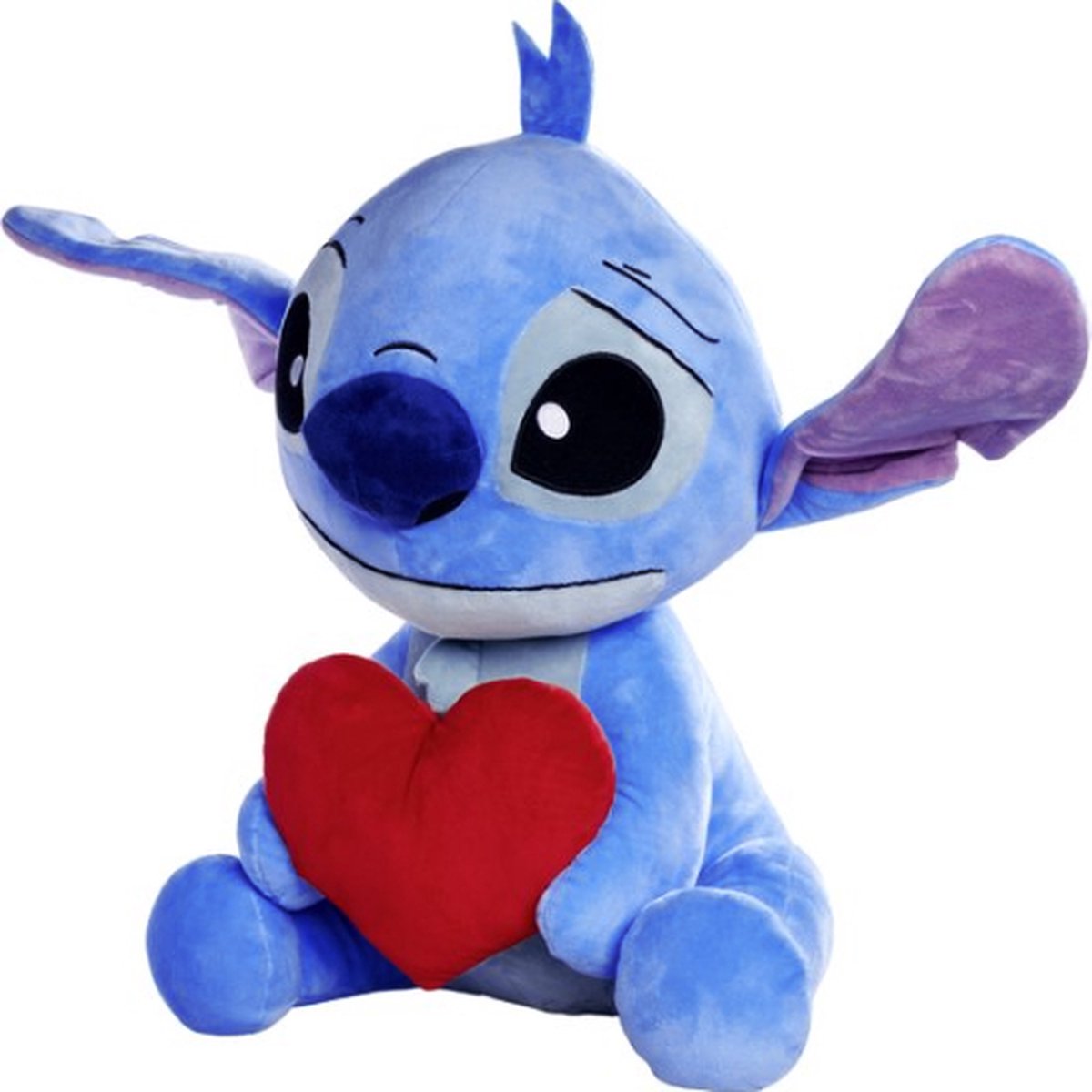 Stitch met Hart - Lilo & Stitch Disney Pluche Knuffel XL 60 cm {Disney Plush Toy - Speelgoed Groot knuffeldier knuffelpop voor kinderen jongens meisjes - Grote Lilo en Stitch, Angel, Leroy, Stitch - Hart Love Liefde Cadeau}